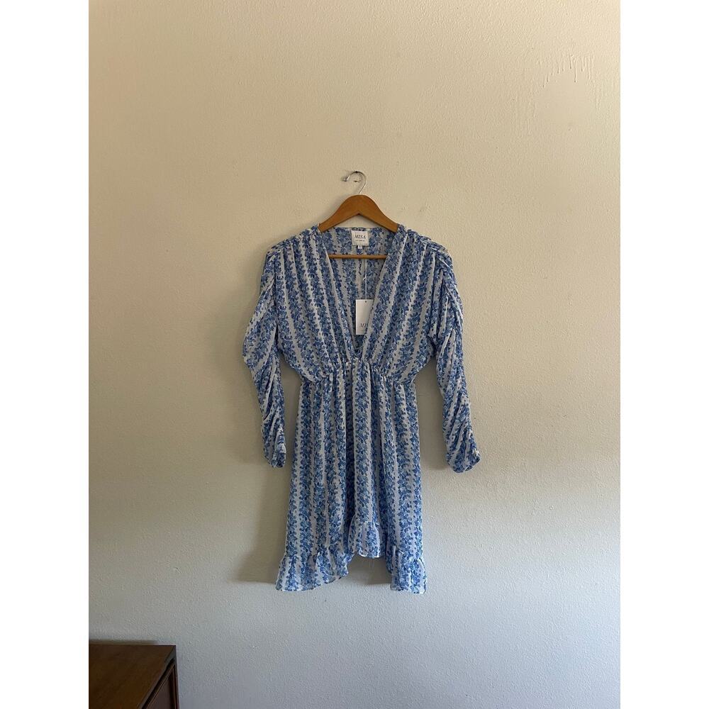 NWT MISA Los Angeles Blue Floral Dress Size XS